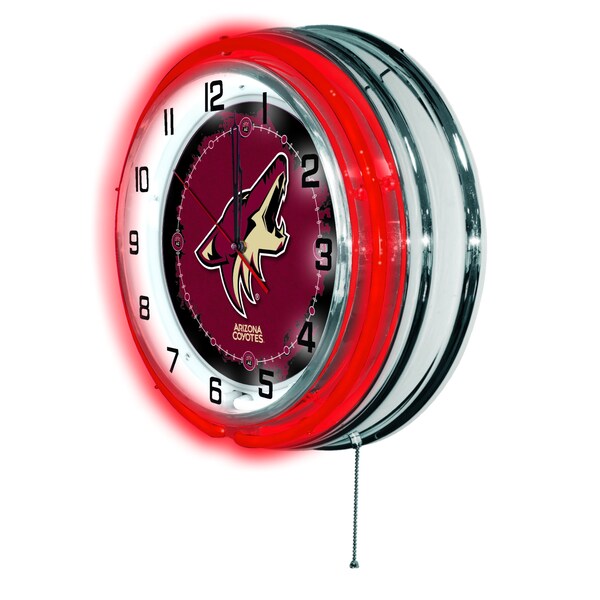 Arizona Coyotes Double Neon 19 Clock,NHL